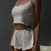 Şortlu çiçek desenli pijama takımı Zalle